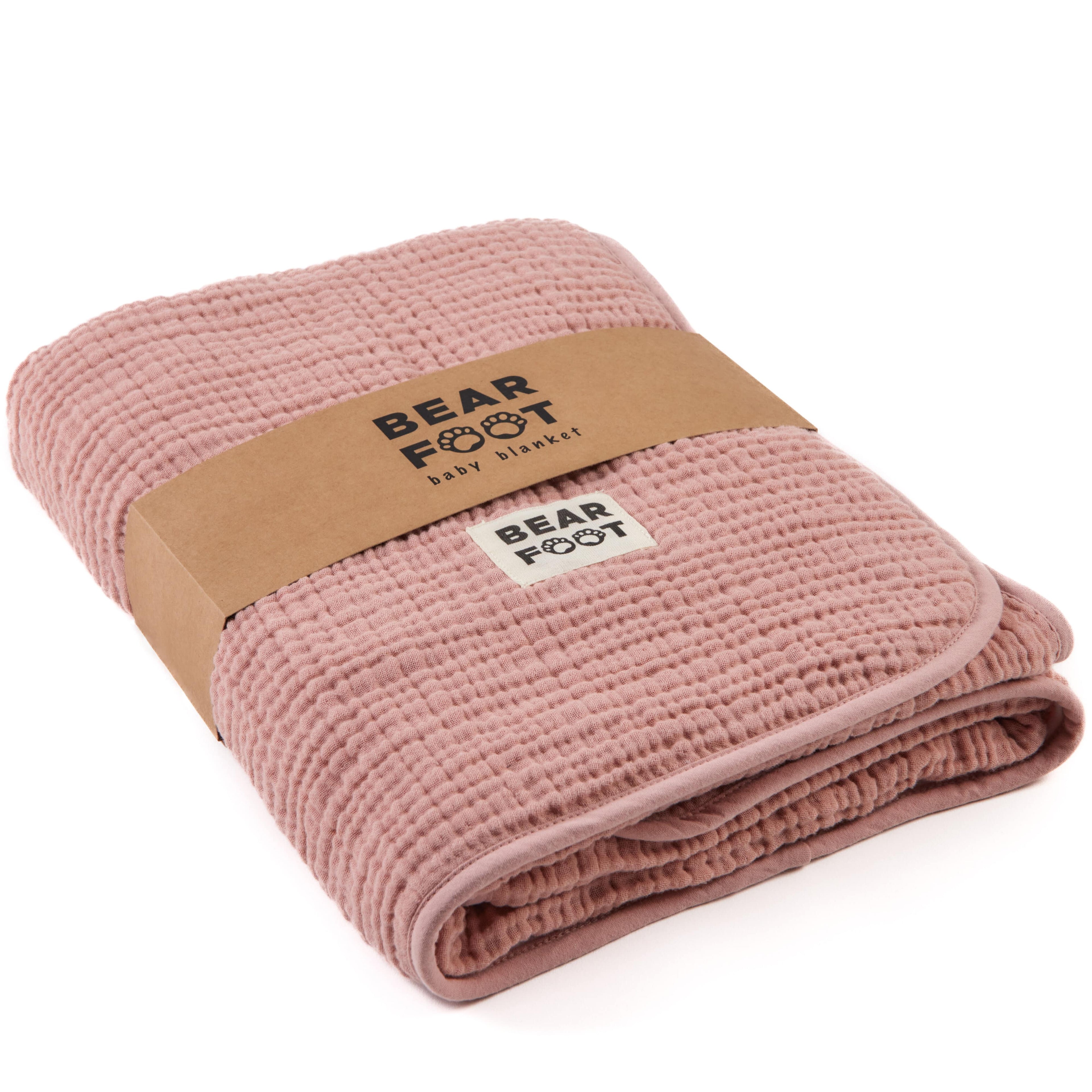 Babytæppe muslin fleece tæppe fluffy soft - pink