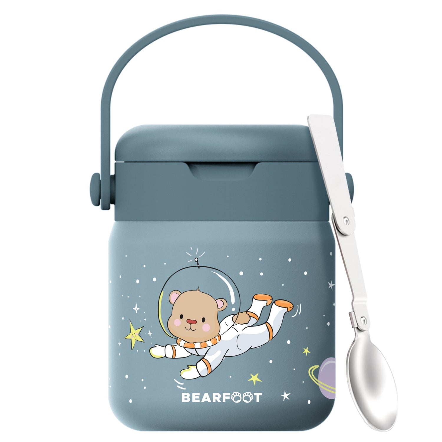 Thermobehälter Kinder Edelstahl - Astro Bär blau