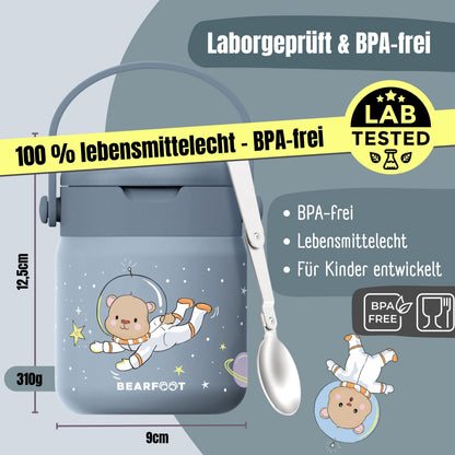 Thermobehälter Kinder Edelstahl - Astro Bär blau