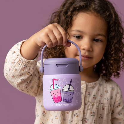 Thermobehälter Kinder Edelstahl - Bubble Tea lila