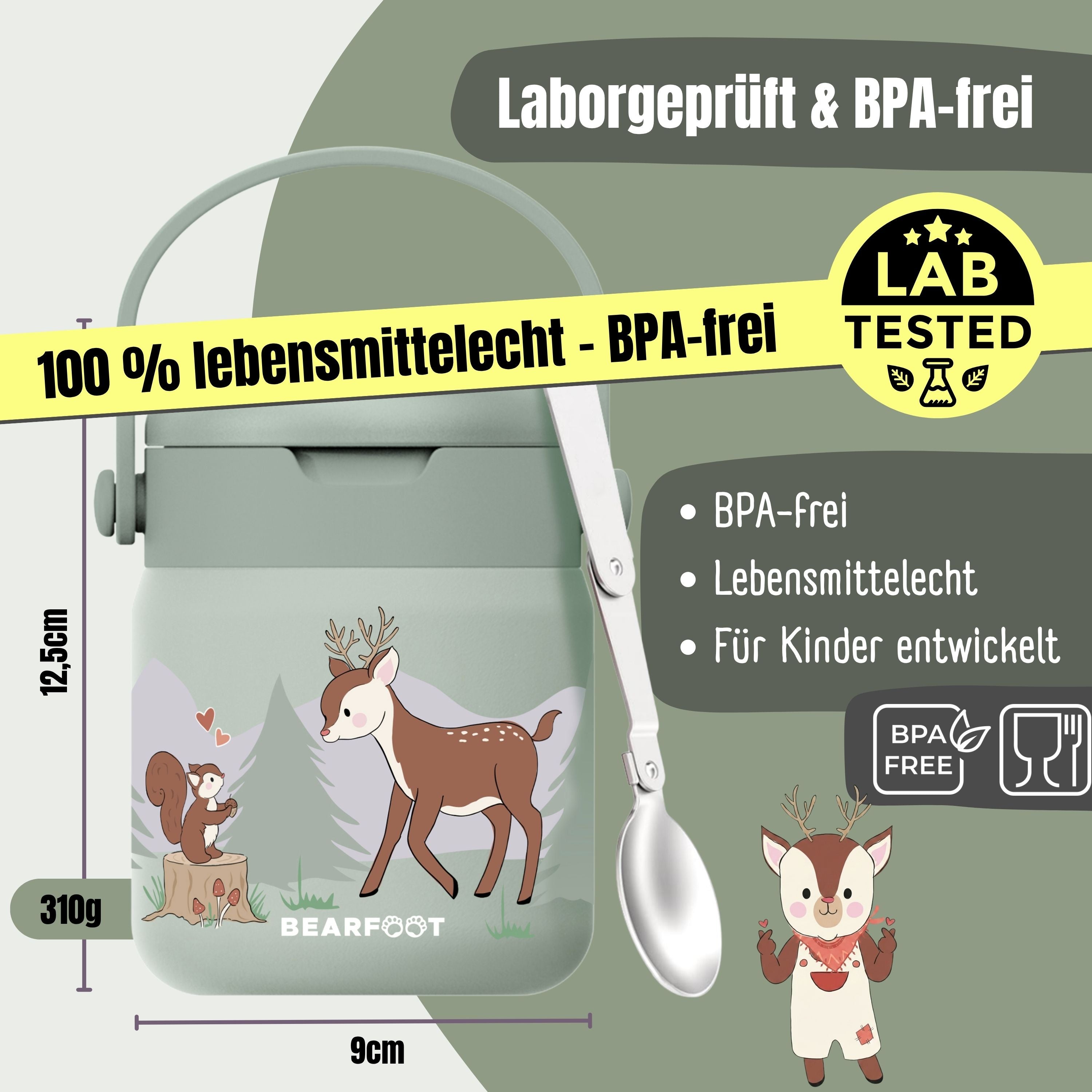 Thermobehälter Kinder Edelstahl - Reh Sabei