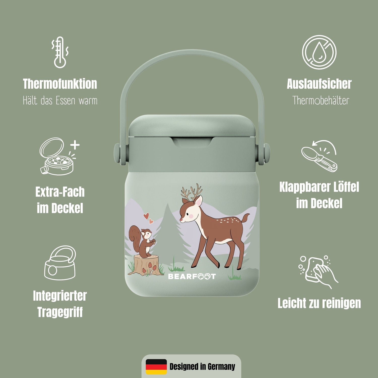Thermobehälter Kinder Edelstahl - Reh Sabei