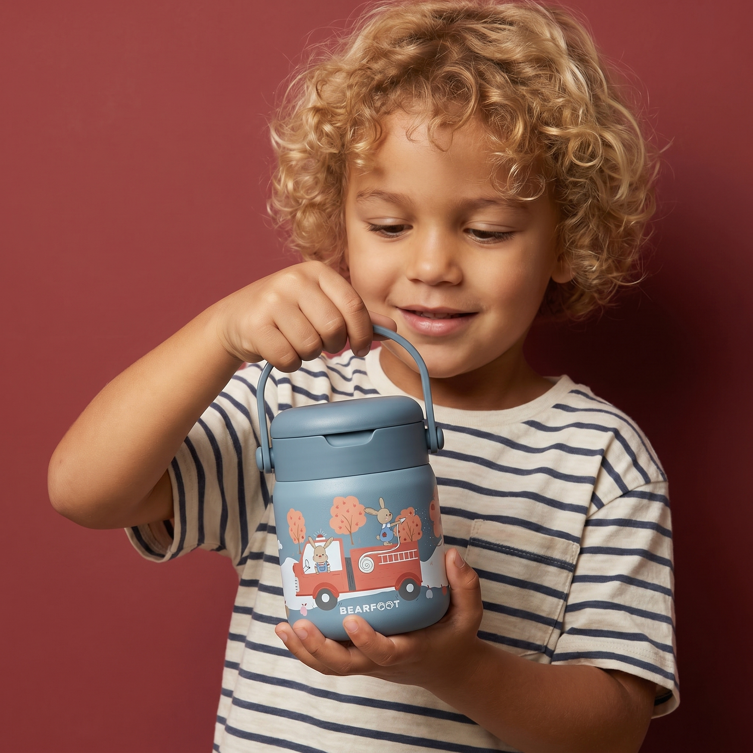 Thermobehälter Kinder Edelstahl - Feuerwehr blau