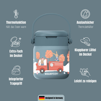 Thermobehälter Kinder Edelstahl - Feuerwehr blau