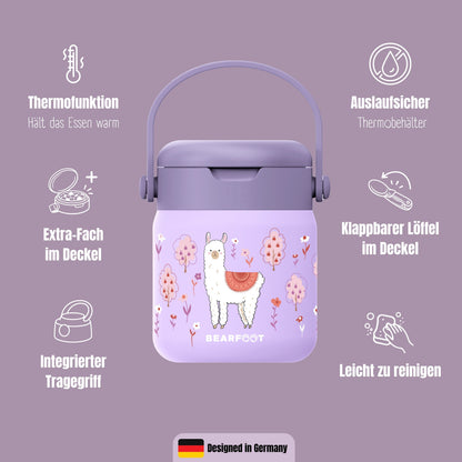 Thermobehälter Kinder Edelstahl - Lama lila