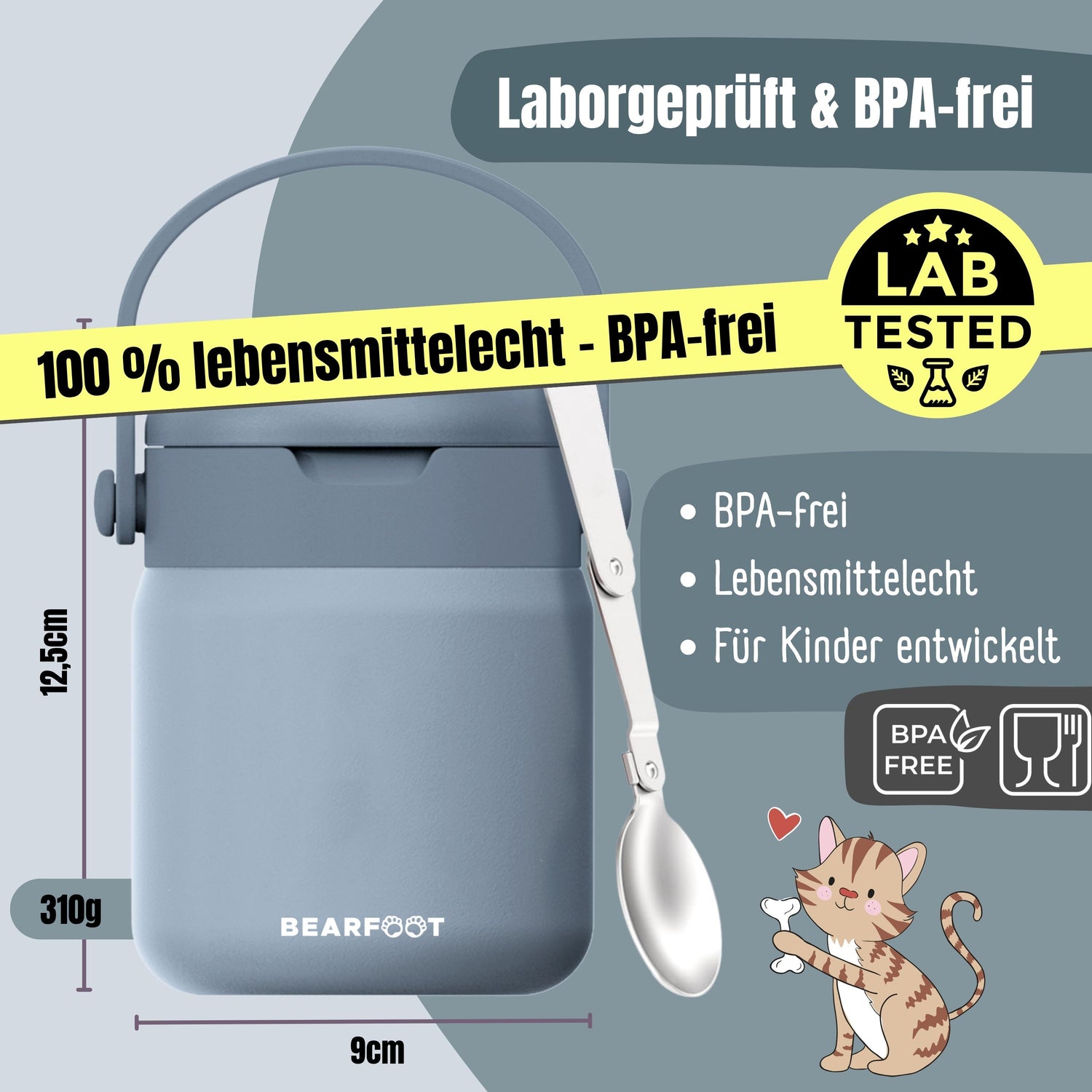 Thermobehälter Kinder Edelstahl - Blau
