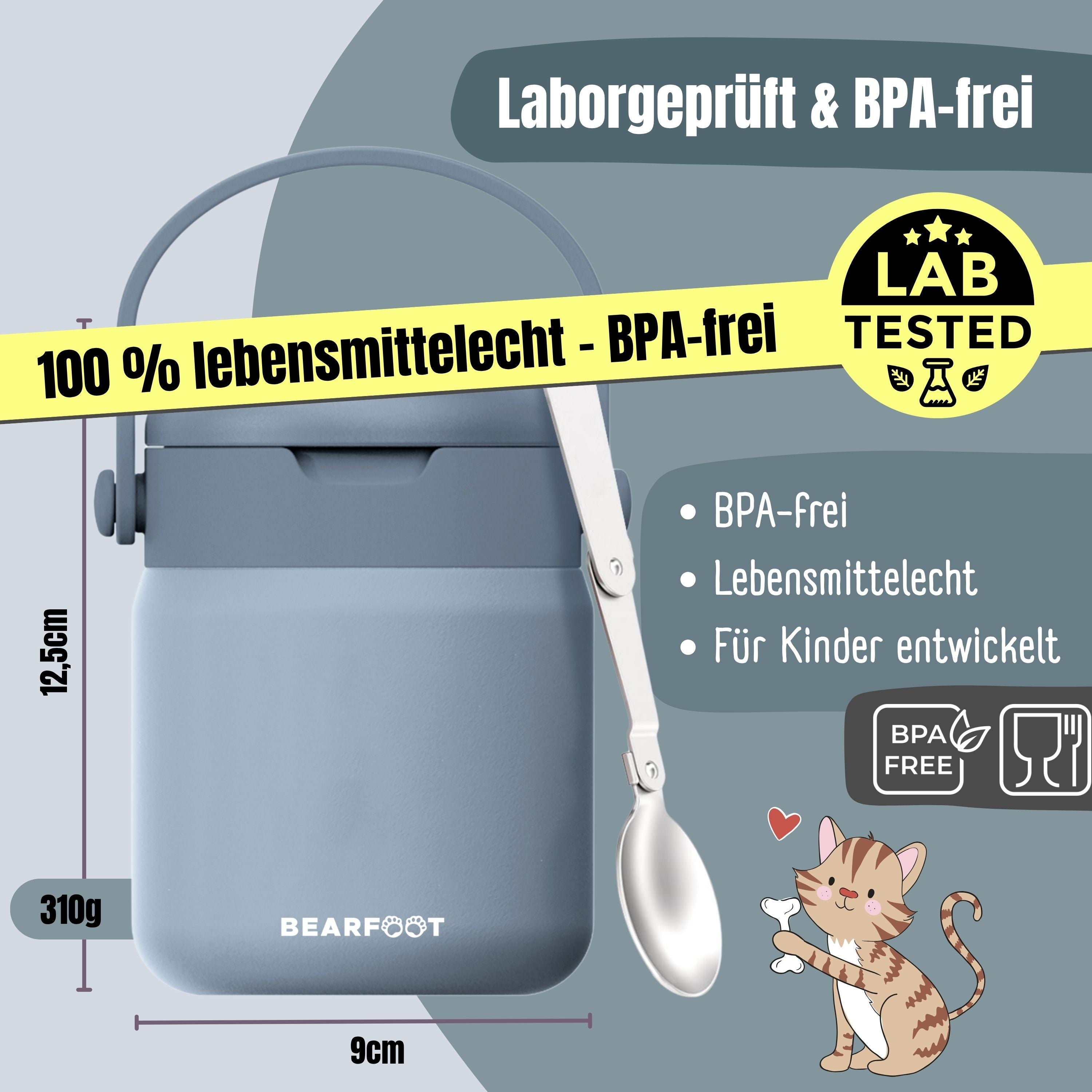 Thermobehälter Kinder Edelstahl - Blau