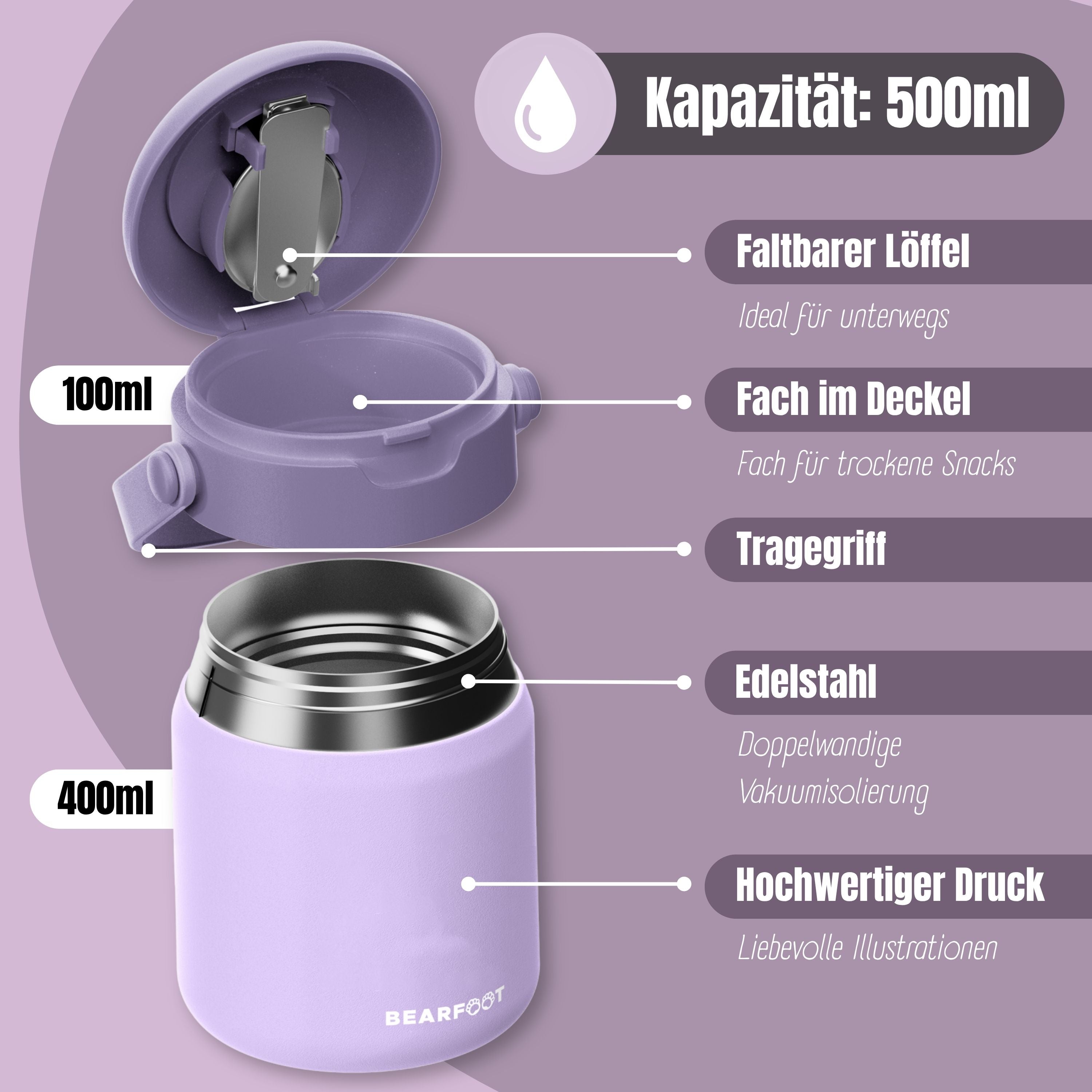 Thermobehälter Kinder Edelstahl - Lila
