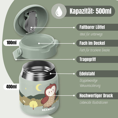 Thermobehälter Kinder Edelstahl - Eule Sabei