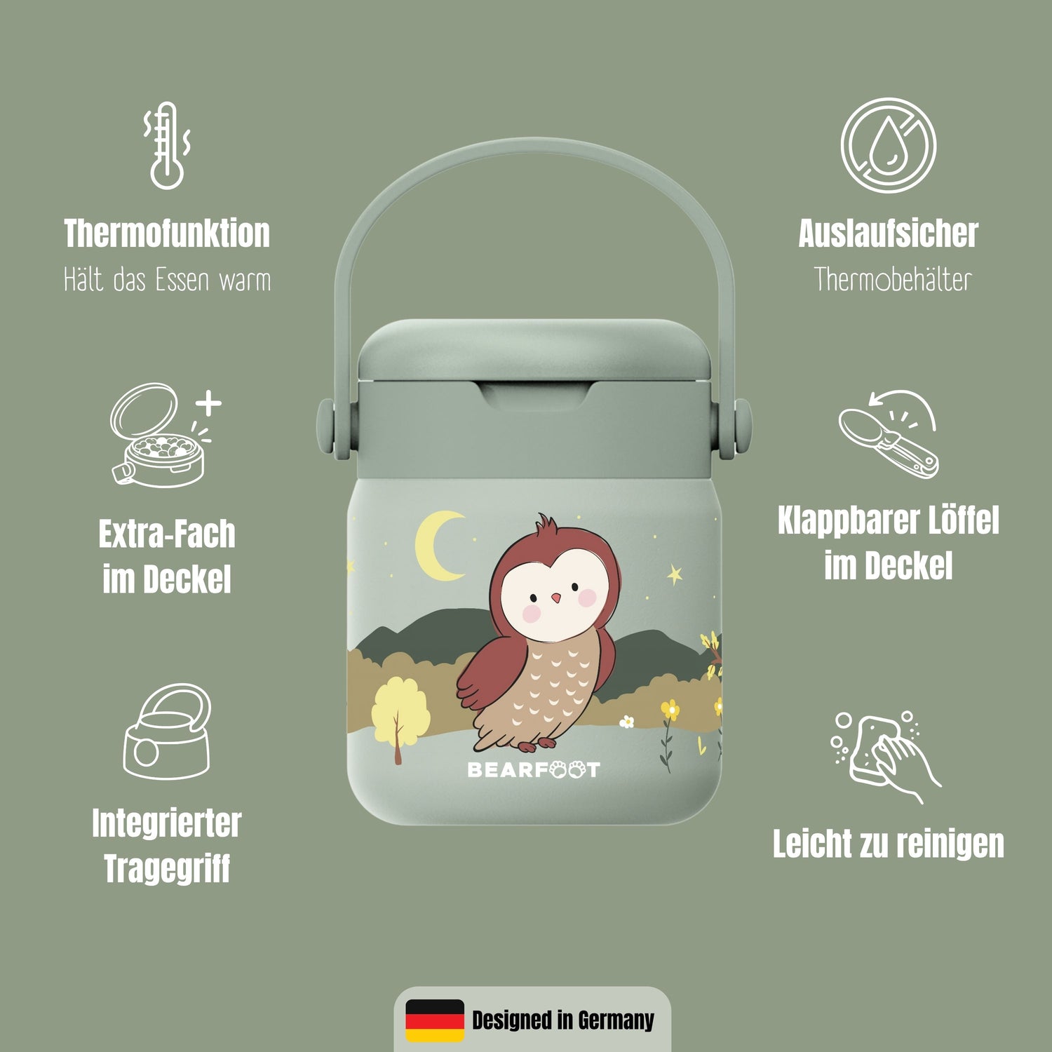Thermobehälter Kinder Edelstahl - Eule Sabei