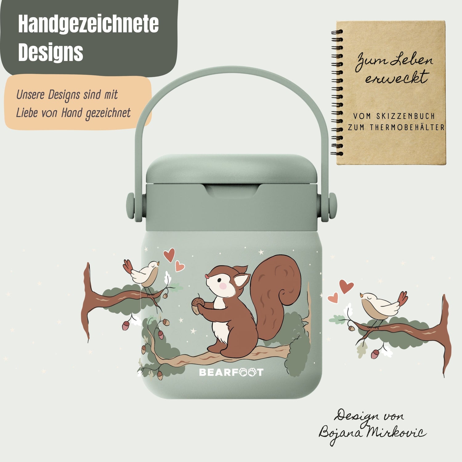 Thermobehälter Kinder Edelstahl - Eichhörnchen Sabei