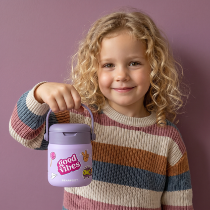 Thermobehälter Kinder Edelstahl - Sticker lila