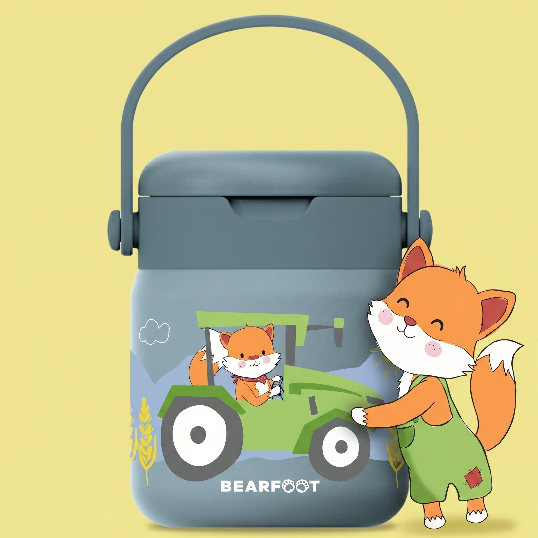 Thermobehälter Kinder Edelstahl - Traktor blau