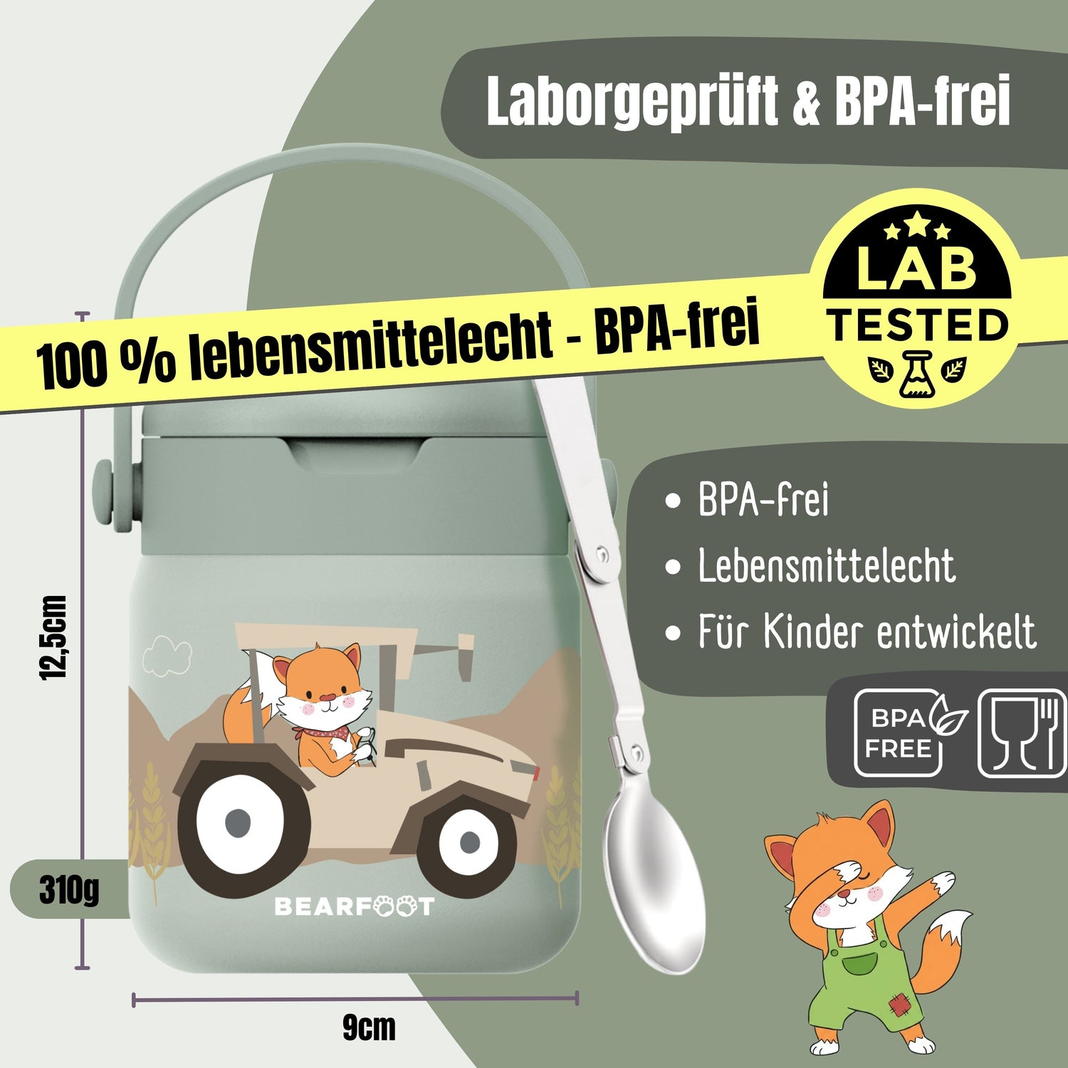 Thermobehälter Kinder Edelstahl - Traktor Sabei