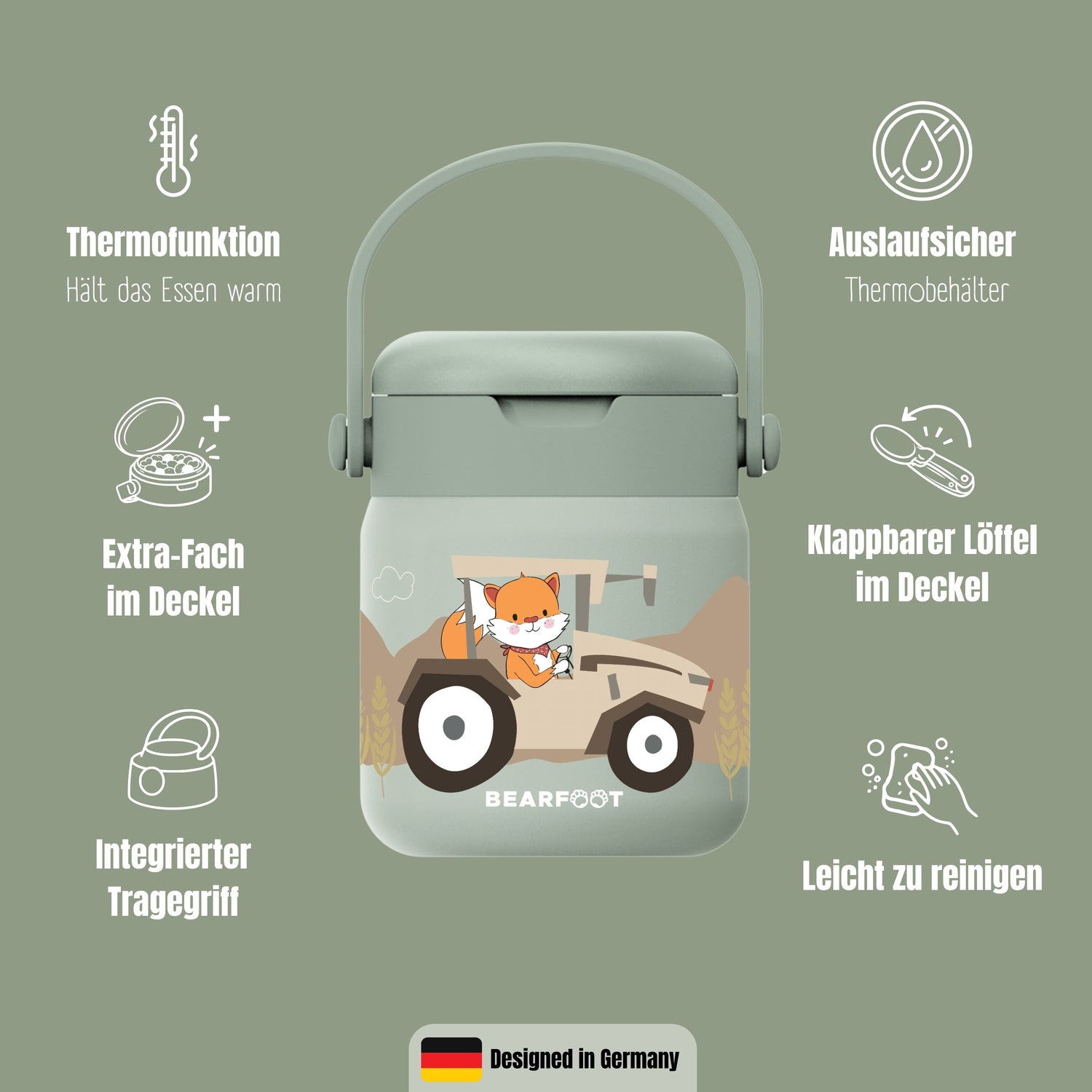Thermobehälter Kinder Edelstahl - Traktor Sabei