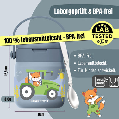 Thermobehälter Kinder Edelstahl - Traktor blau