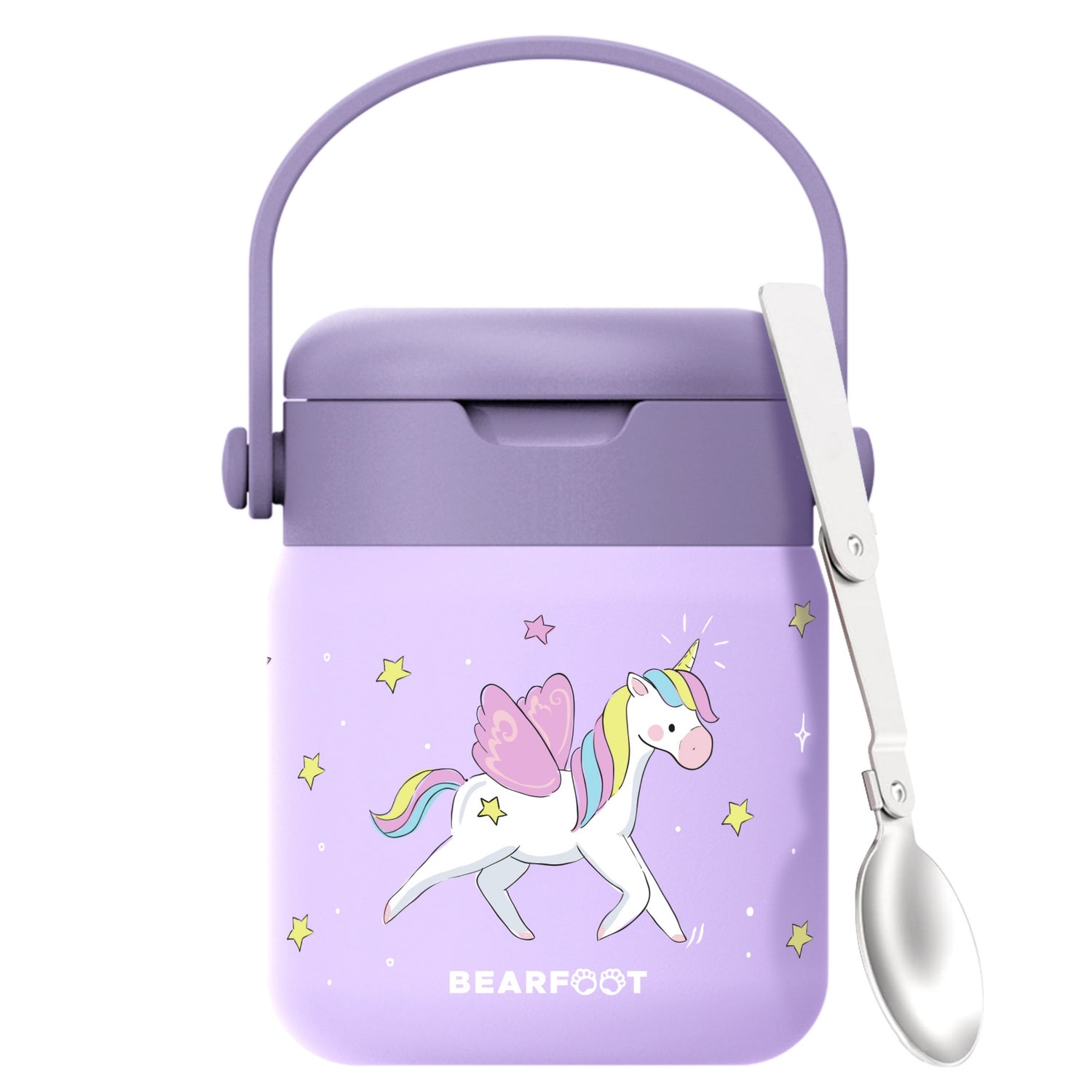 Thermobehälter Kinder Edelstahl - Einhorn lila