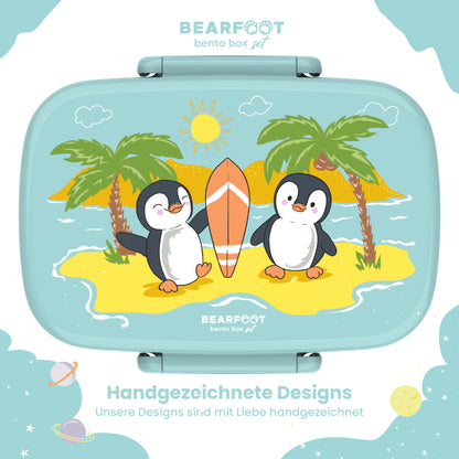 Brotdose Kinder mit Fächern, leicht &amp; auslaufsicher- Pinguin