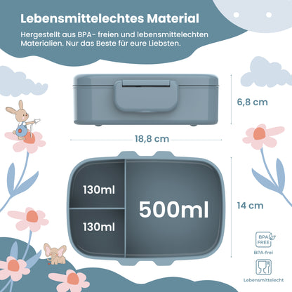 Brotdose Kinder Fächern, leicht &amp; auslaufsicher - Hund Katze