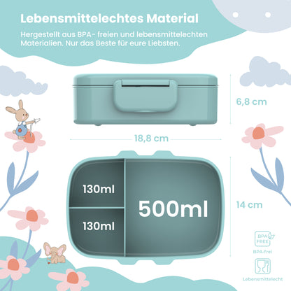 Brotdose Kinder Fächern, leicht &amp; auslaufsicher- Schildkröte