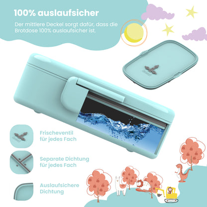 Brotdose Kinder Fächern, leicht &amp; auslaufsicher- Schildkröte