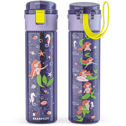 Botella para niños, 500 ml, clara - sirena violeta