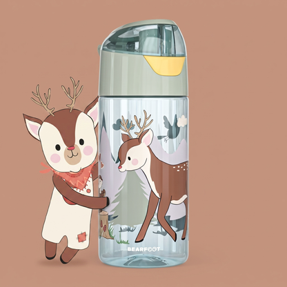 Trinkflasche Kinder, leichte Wasserflasche - Reh sage