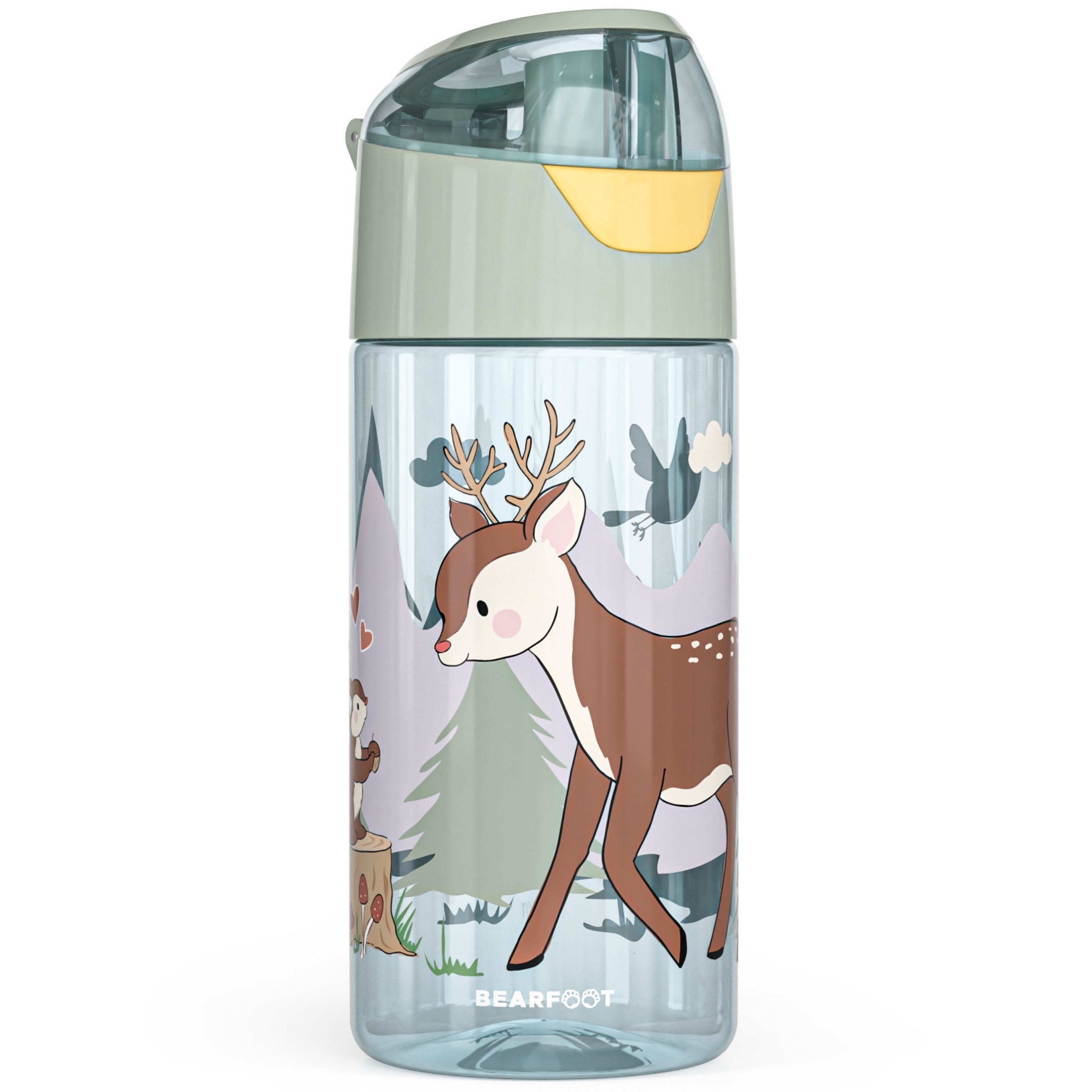 Trinkflasche Kinder, leichte Wasserflasche - Reh sage