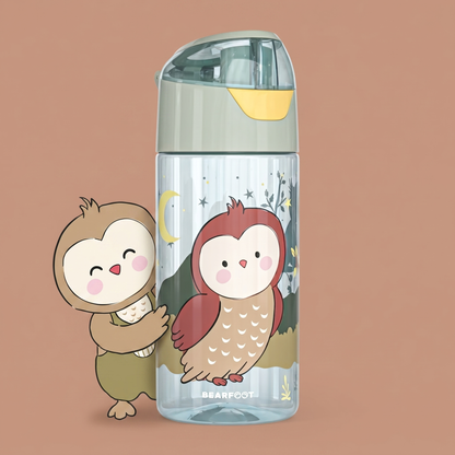 Trinkflasche Kinder, leichte Wasserflasche - Eule sage