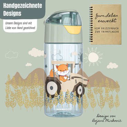 Trinkflasche Kinder, leichte Wasserflasche - Traktor sage