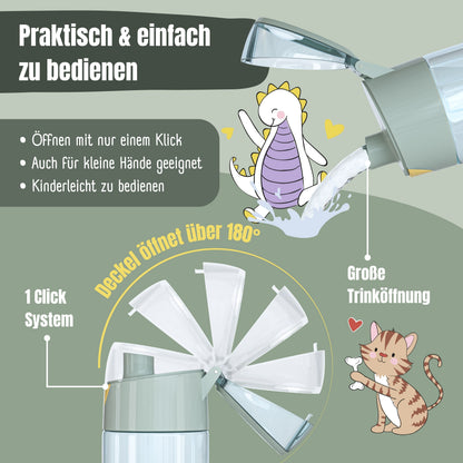 Trinkflasche Kinder, leichte Wasserflasche-Eichhörnchen sage