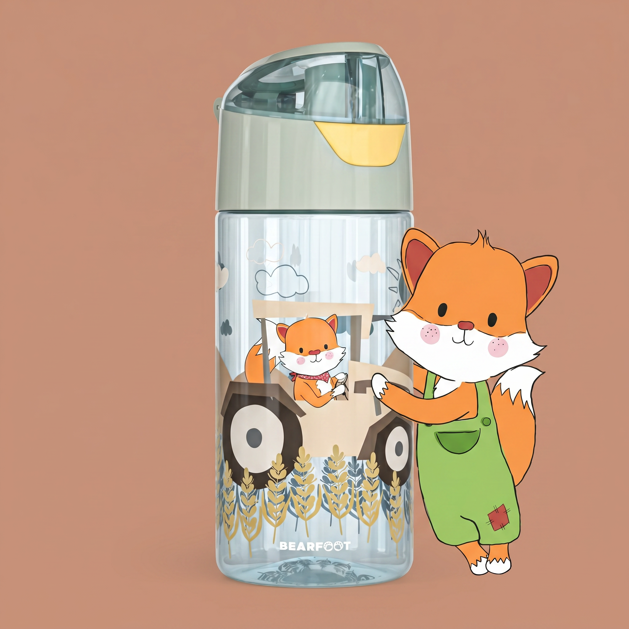 Trinkflasche Kinder, leichte Wasserflasche - Traktor sage