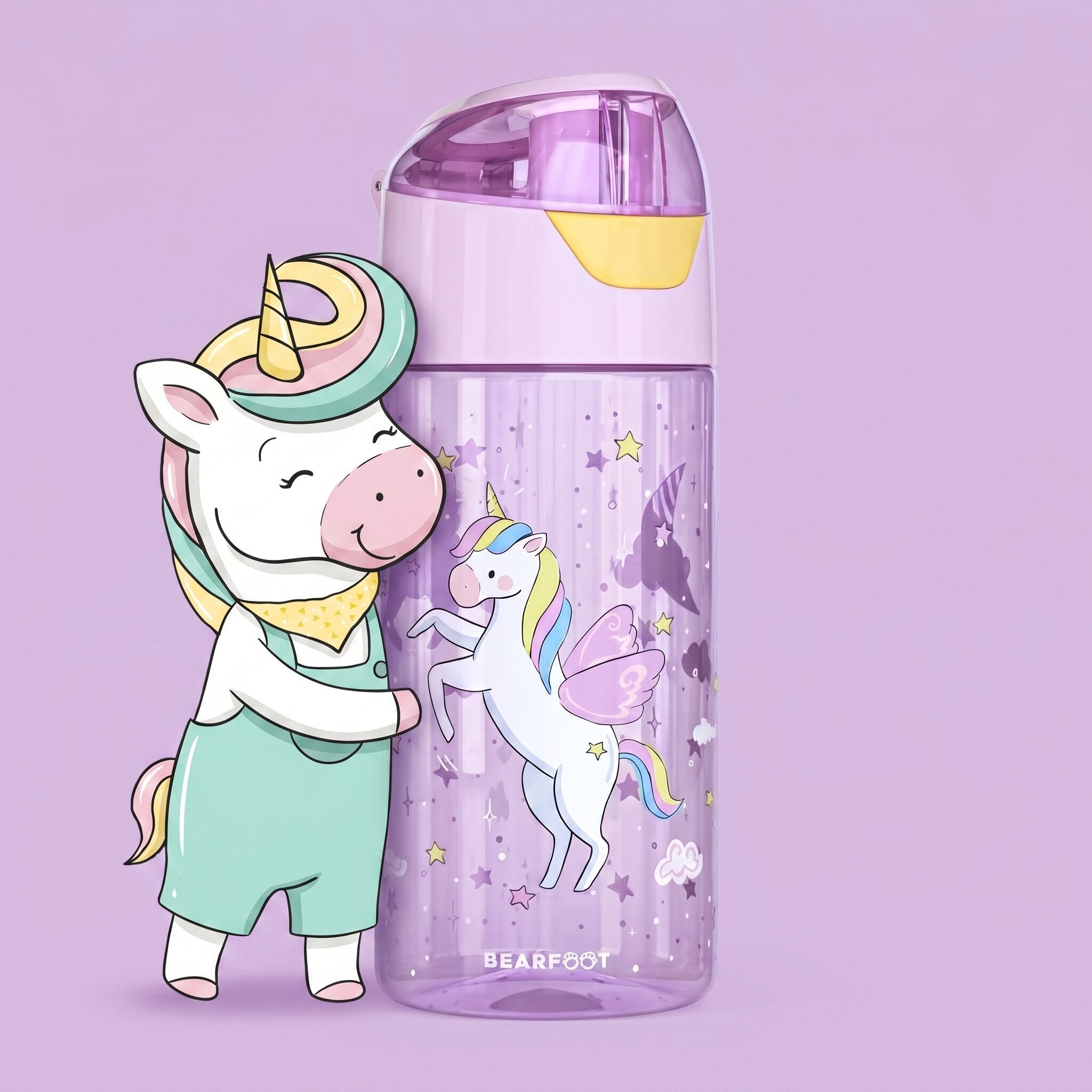 Trinkflasche Kinder, leichte Wasserflasche - Einhorn