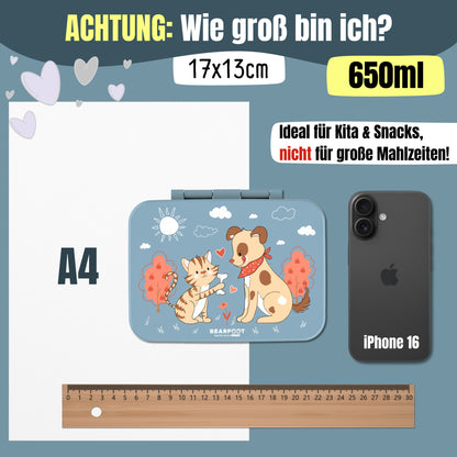 Brotdose mit Fächern, leicht &amp; auslaufsicher - Hund &amp; Katze