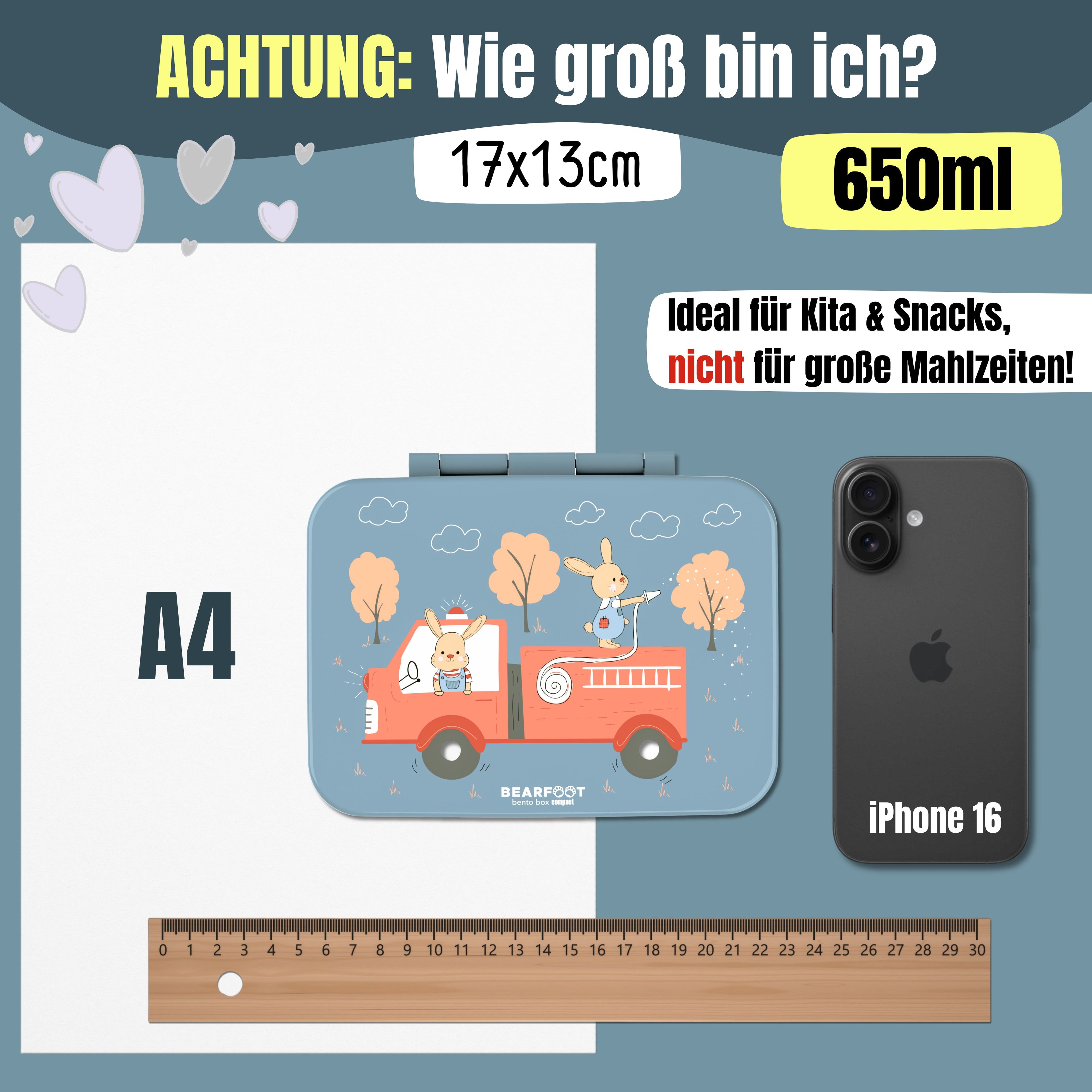 Brotdose mit Fächern, leicht &amp; auslaufsicher - Feuerwehr