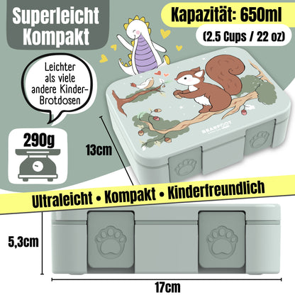Brotdose mit Fächern, leicht - Eichhörnchen Salbei