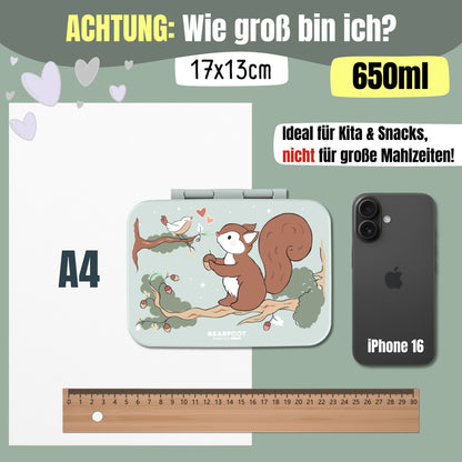 Brotdose mit Fächern, leicht - Eichhörnchen Salbei