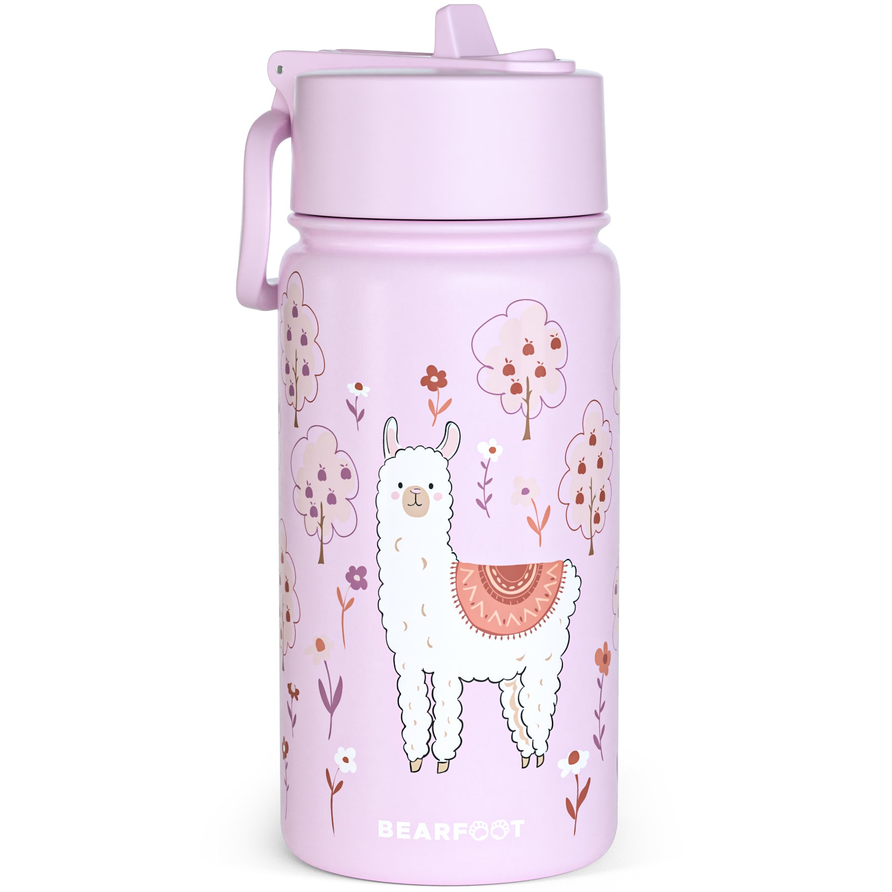 Gourde thermos pour enfants en acier inoxydable - lama violet