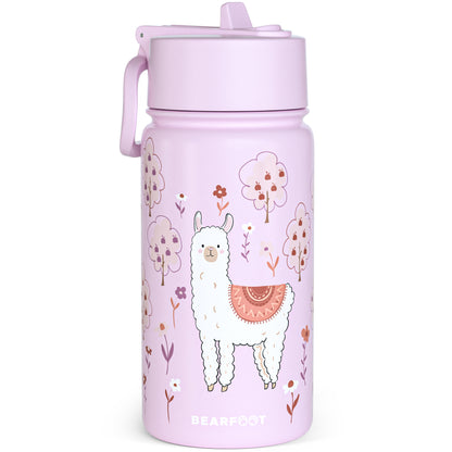 Gourde thermos pour enfants en acier inoxydable - lama violet