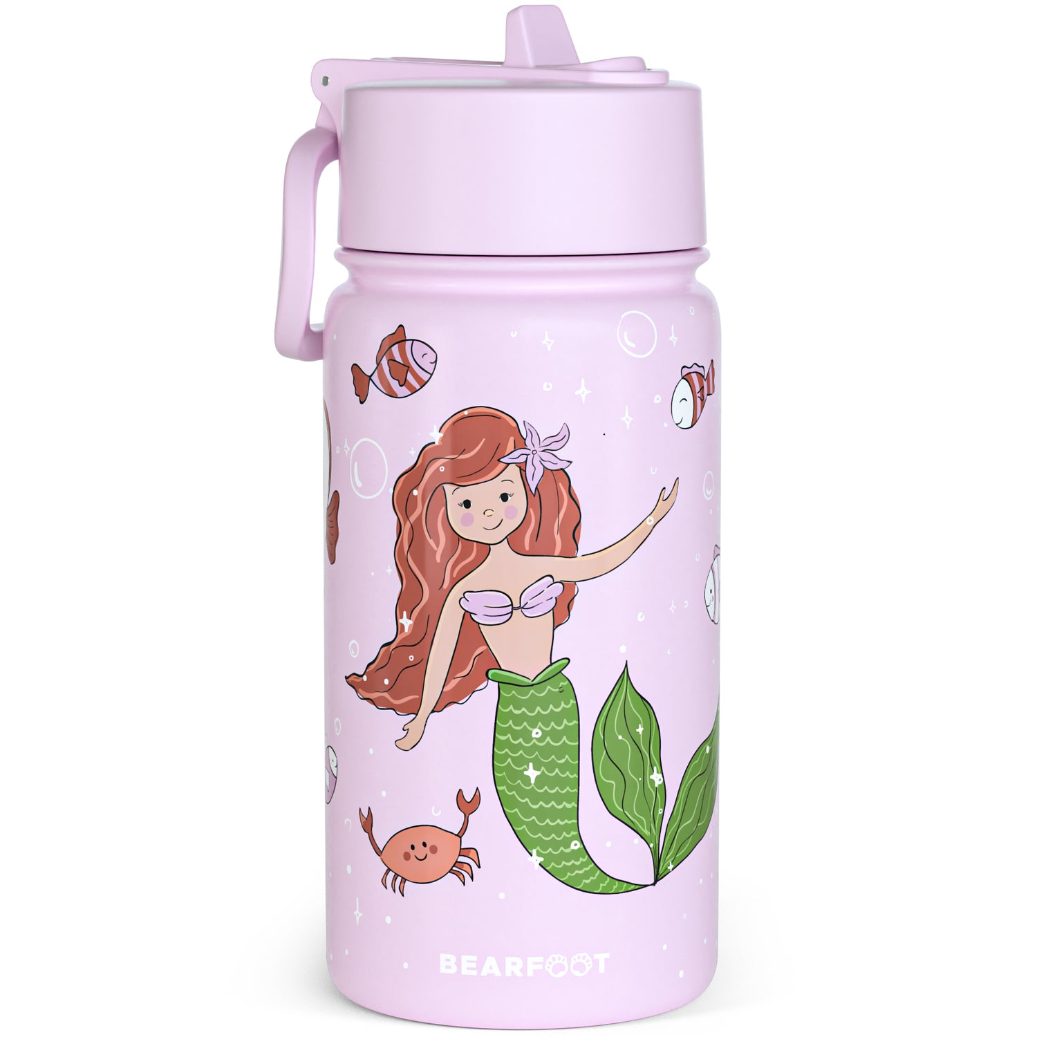 Thermo kinderdrinkfles RVS - zeemeermin paars