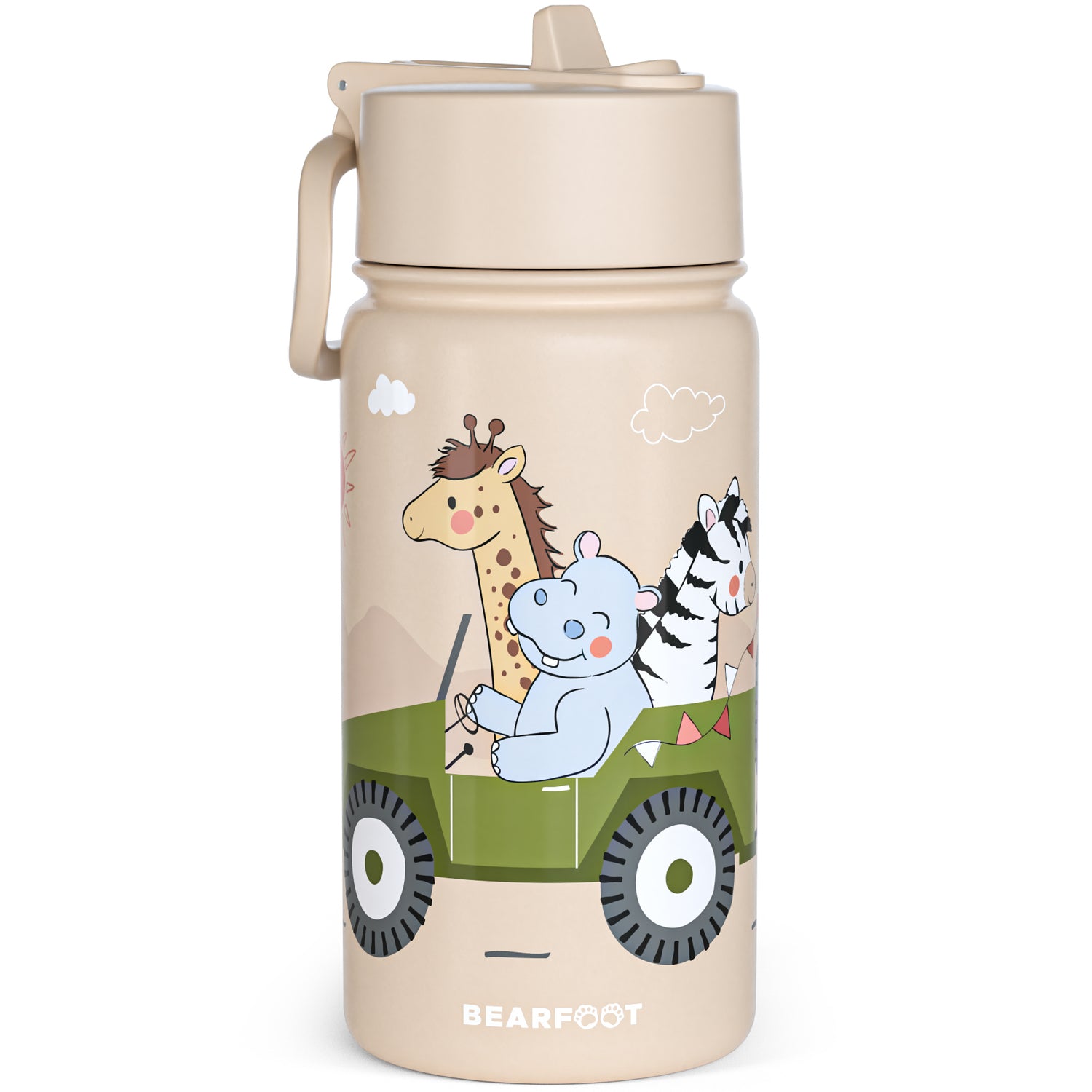 Botella térmica para niños de acero inoxidable - Safari marrón
