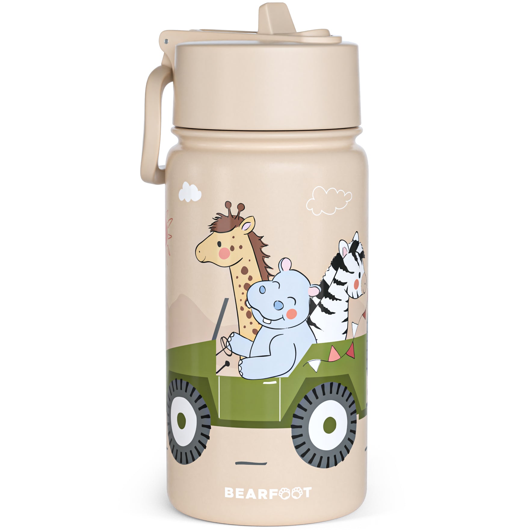 Botella térmica para niños de acero inoxidable - Safari marrón