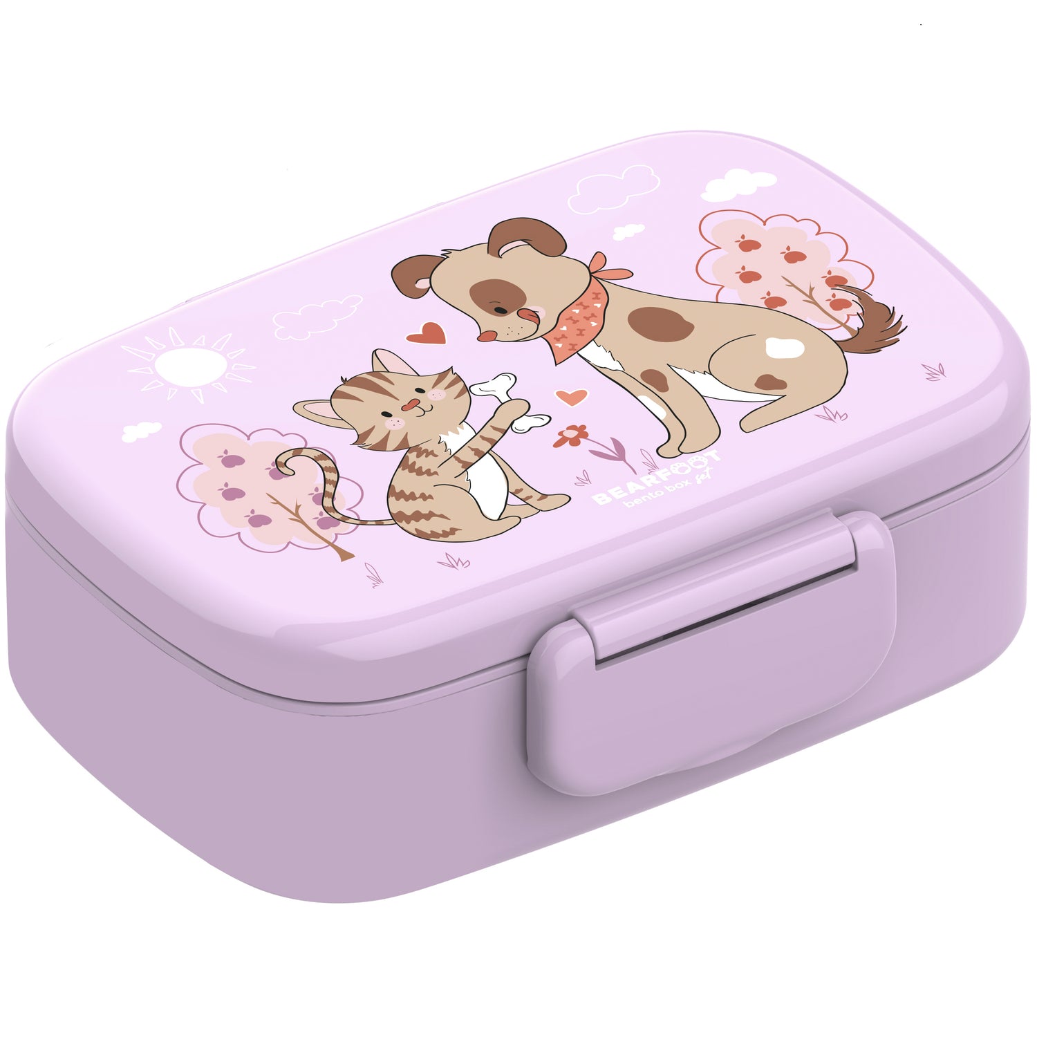 Kinderlunchbox met vakken, licht en lekvrij - hond, cat