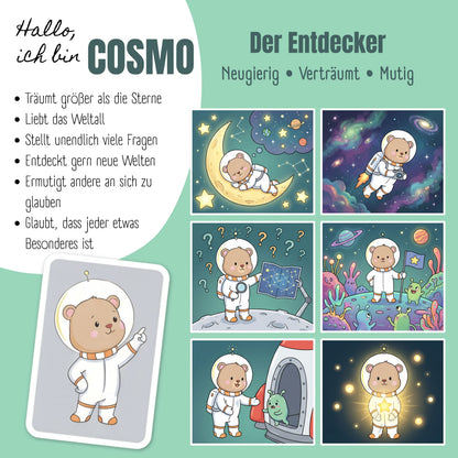 TINY Thermo Kinder Trinkflasche Edelstahl - Astro Bär blau