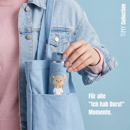 TINY Thermo Kinder Trinkflasche Edelstahl - Astro Bär blau