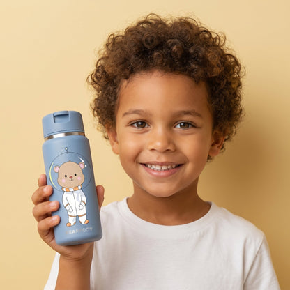 TINY Thermo Kinder Trinkflasche Edelstahl - Astro Bär blau