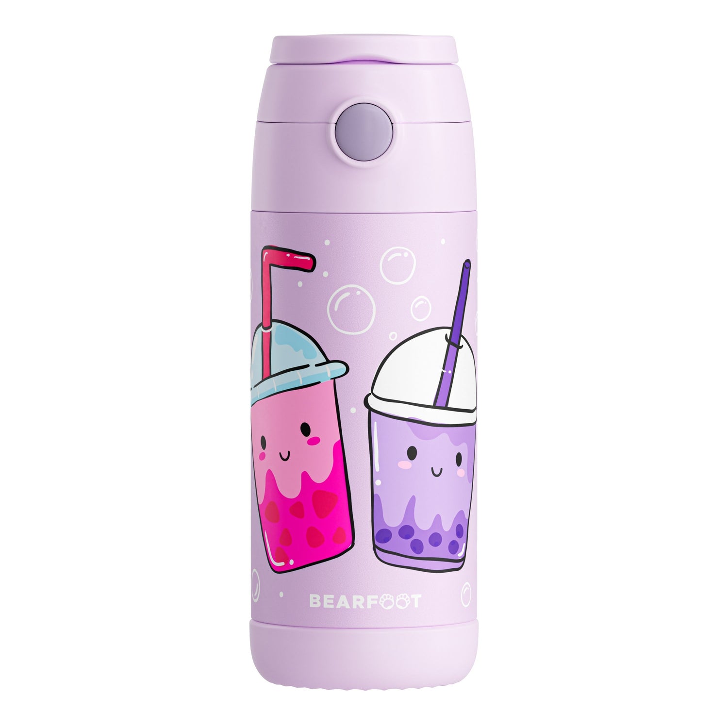 Thermo Kinder Trinkflasche Edelstahl - BubbleTea lila