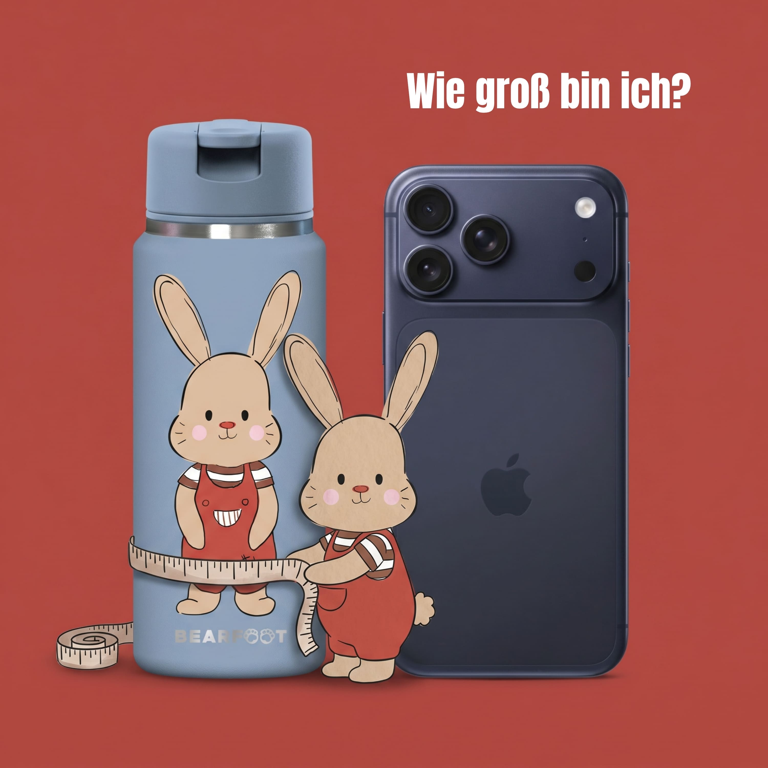 TINY Thermo Kinder Trinkflasche Edelstahl - Hase