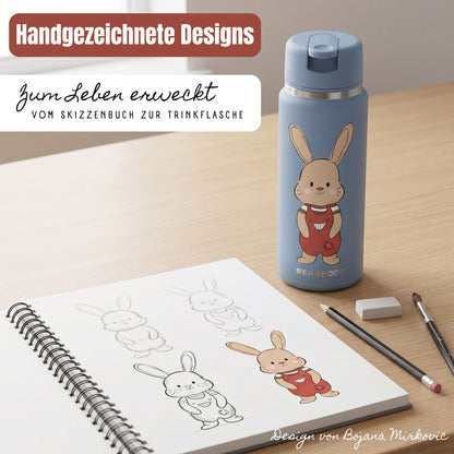 TINY Thermo Kinder Trinkflasche Edelstahl - Hase