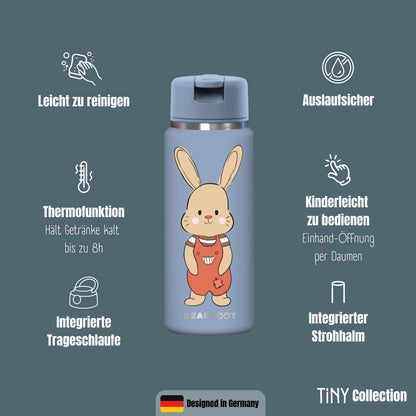 TINY Thermo Kinder Trinkflasche Edelstahl - Hase